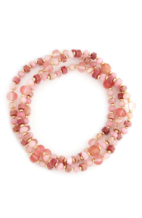 Set of 3 Beaded Stretch Bracelets