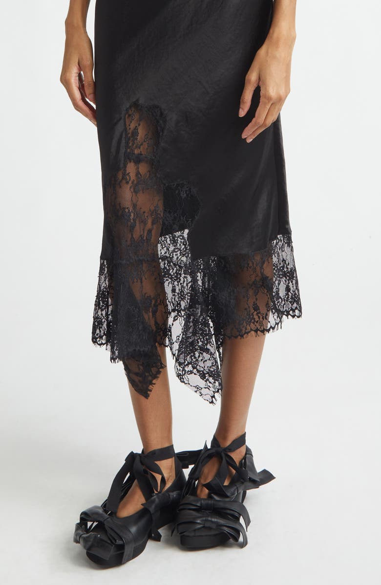 Collina Strada Cypress Painted Daisy Lace Trim Slipdress, Alternate, color, Black