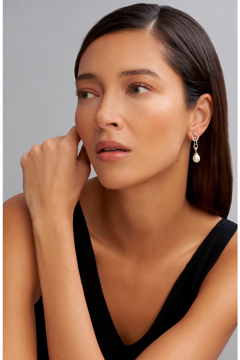 Luna Freshwater Pearl Drop Earrings, Alternate, color, GOLD