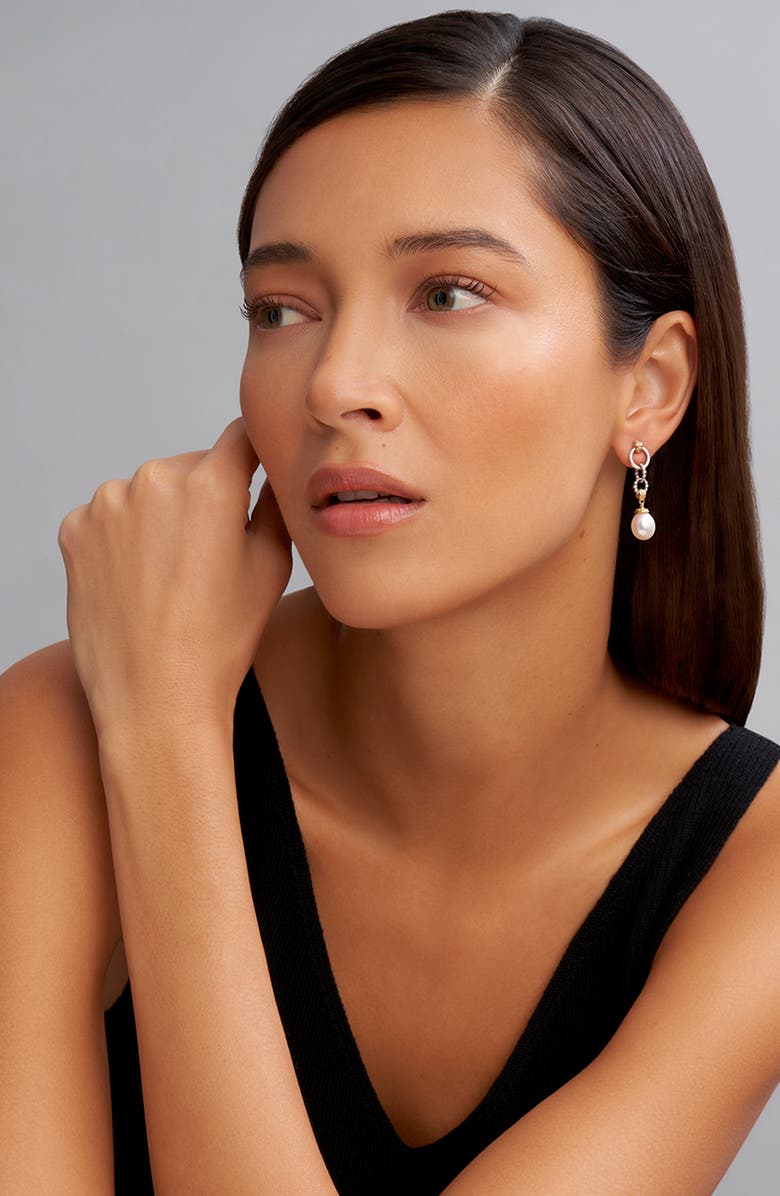 LAGOS Luna Freshwater Pearl Drop Earrings, Alternate, color, Gold