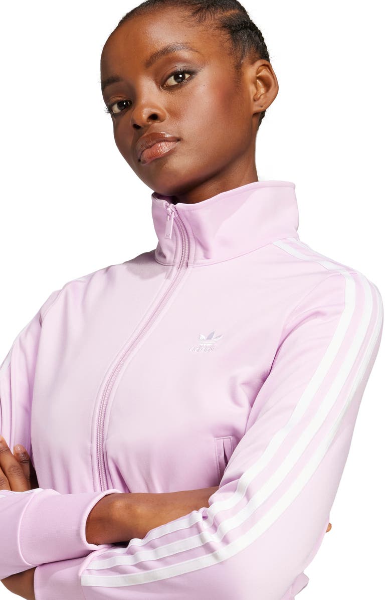 adidas Firebird Recycled Polyester Track Jacket, Alternate, color, Light Orchid