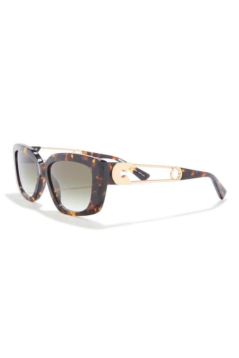 51mm Gradient Rectangular Sunglasses, Alternate, color, HAVANA