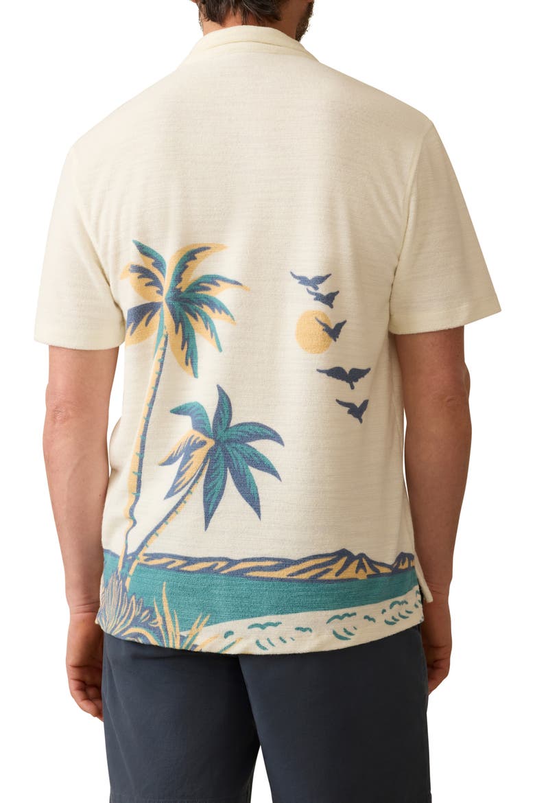 Cabana Terry Cloth Camp Shirt, Alternate, color, SOUTH SAND BEACH