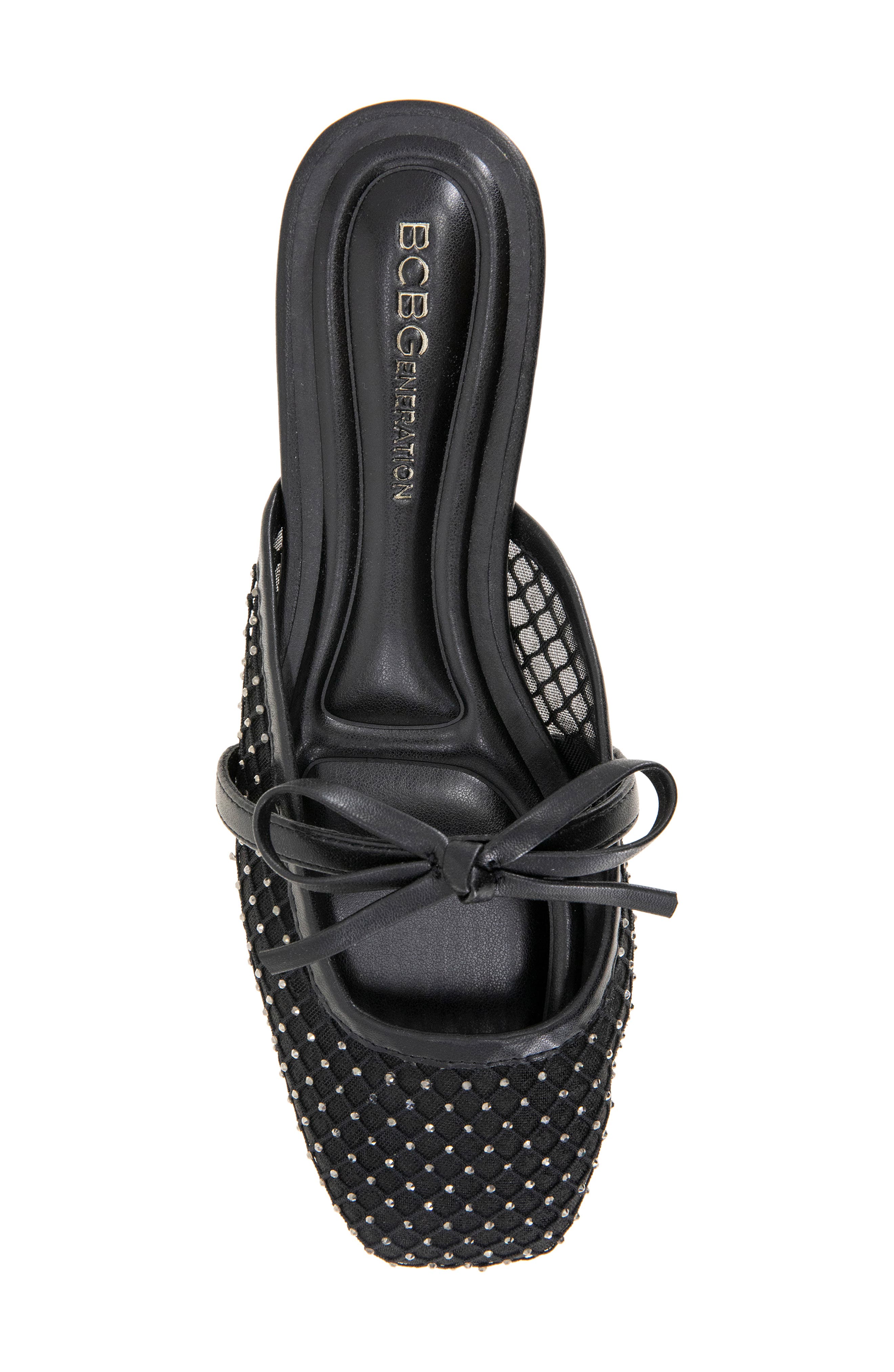 BCBGeneration Hildana Bow Mule, Alternate, color, Black Rhinestone