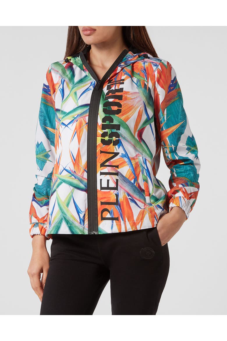 Nylon K-Way Flowers Women, Main, color, white/multicolored