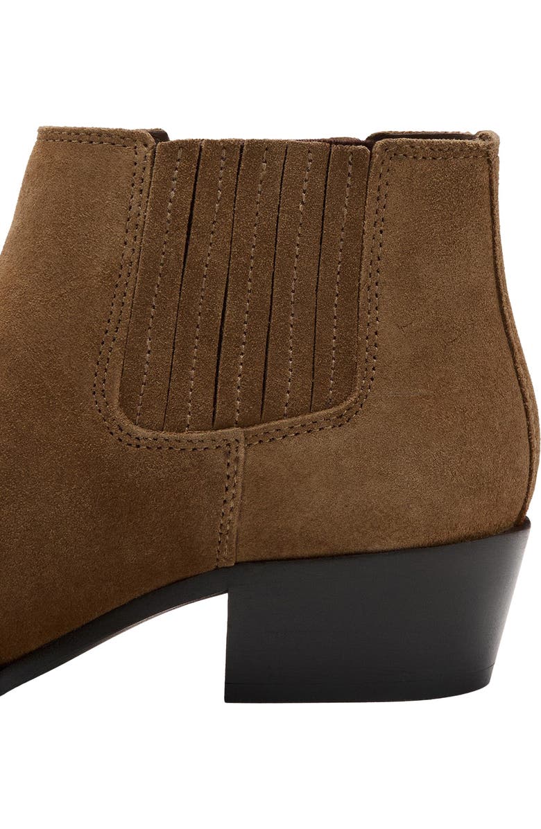 MANGO Block Heel Chelsea Boot, Alternate, color, Tobacco Brown