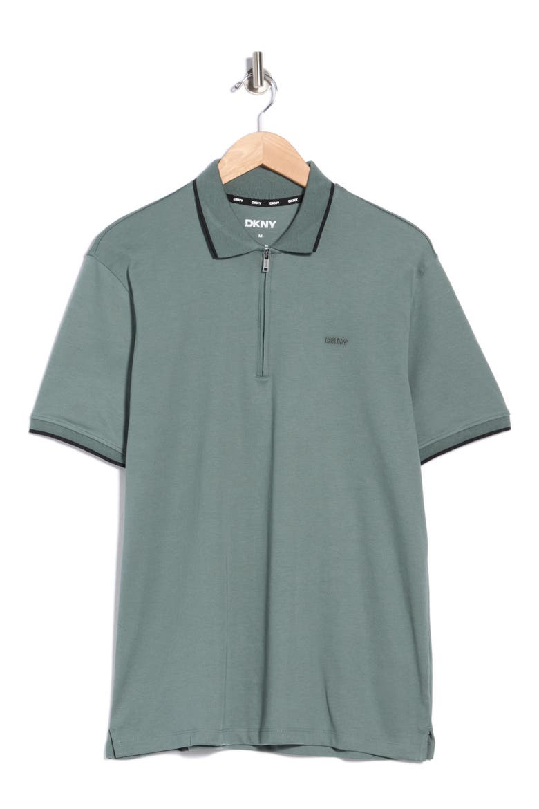 Zip Polo, Alternate, color, BALSAM GREEN