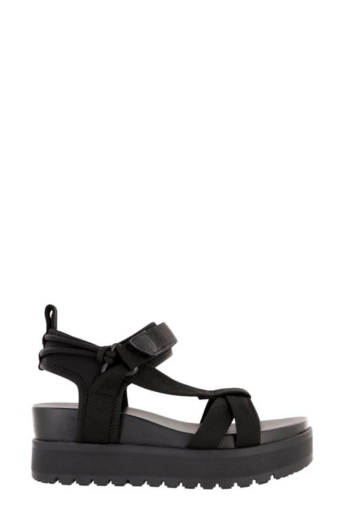 Mia Mileni Platform Wedge Sandal In Black