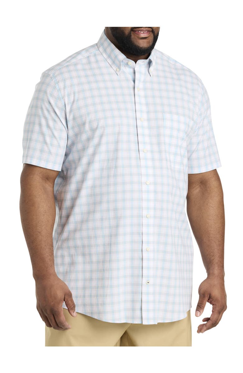 Nautica Big & Tall Plaid Sport Shirt, Main, color, Bright White