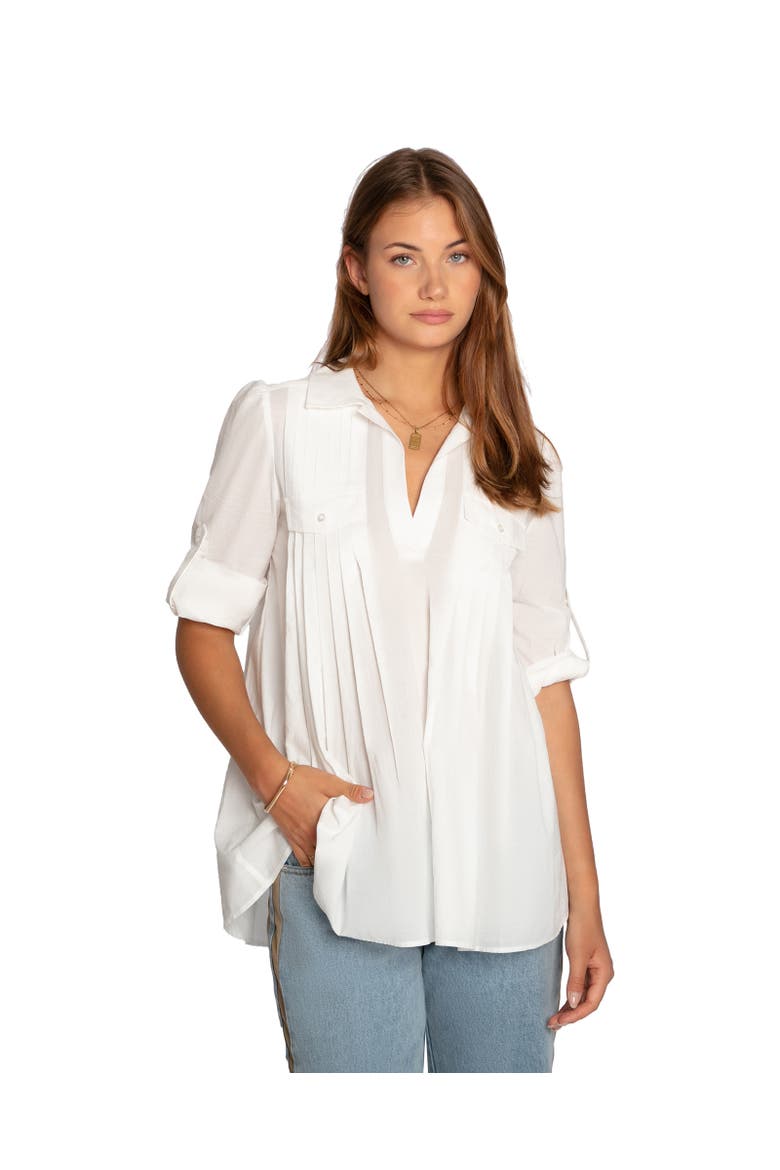 Catch Feelings Pintuck Shirt, Alternate, color, White