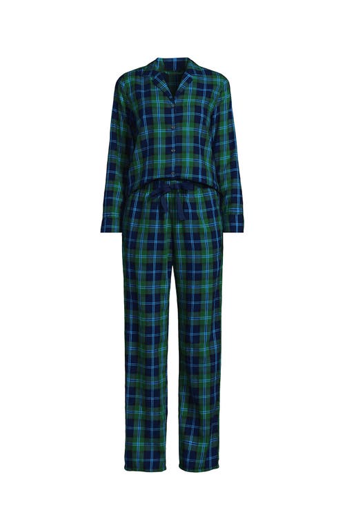 Lands' End Flannel 2 Piece Pajama Set In Multi