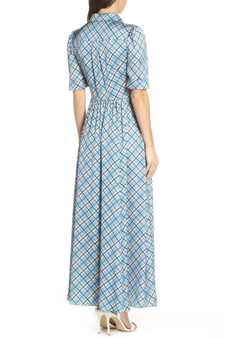 Maxi Shirtdress, Alternate, color, DENIM/ SALMON