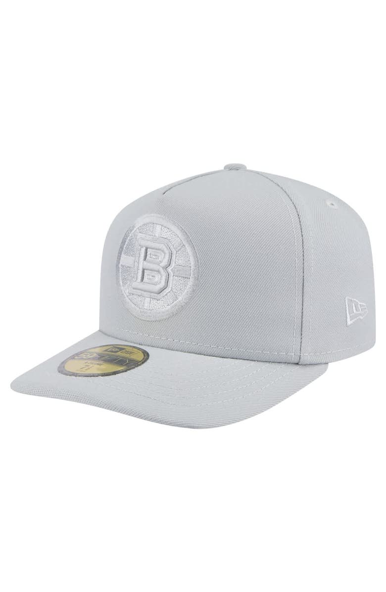New Era Men's New Era Gray Boston Bruins Color Pack A-Frame 59FIFTY Fitted Hat, Main, color, Gray