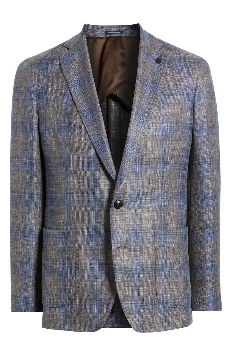 Peter Millar Crown Crafted Dawson Plaid Wool Blend Sport Coat, Alternate, color, 