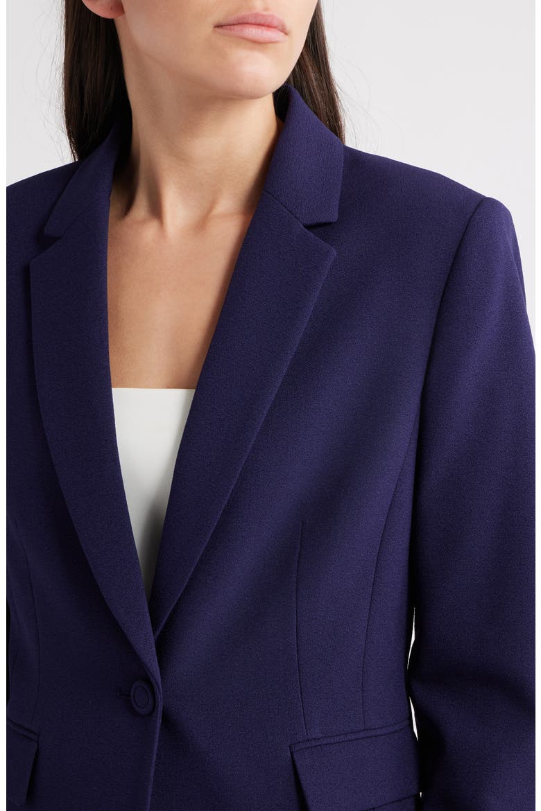 One-Button Crepe Jacket & Pants Set, Alternate, color, MIDNIGHT N
