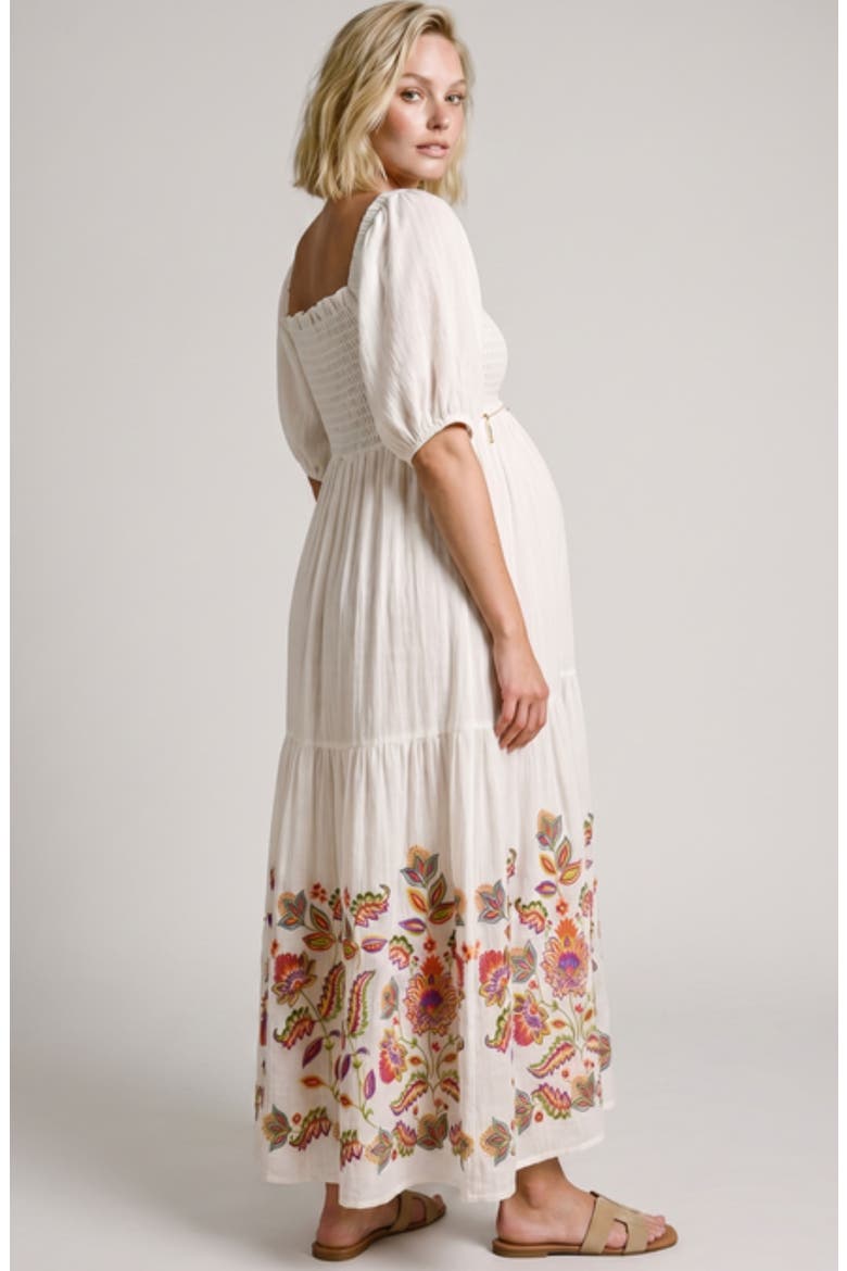 Maternity and Nursing Behemian style Smock Long Dress Mila, Alternate, color, Multicolor