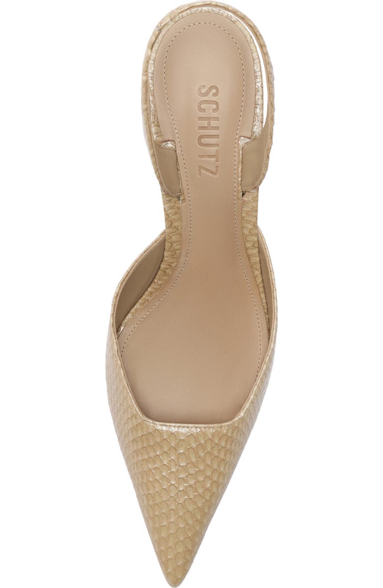 Schutz Paola Mid Slingback Pointed Toe Pump, Alternate, color, Pale Khaki