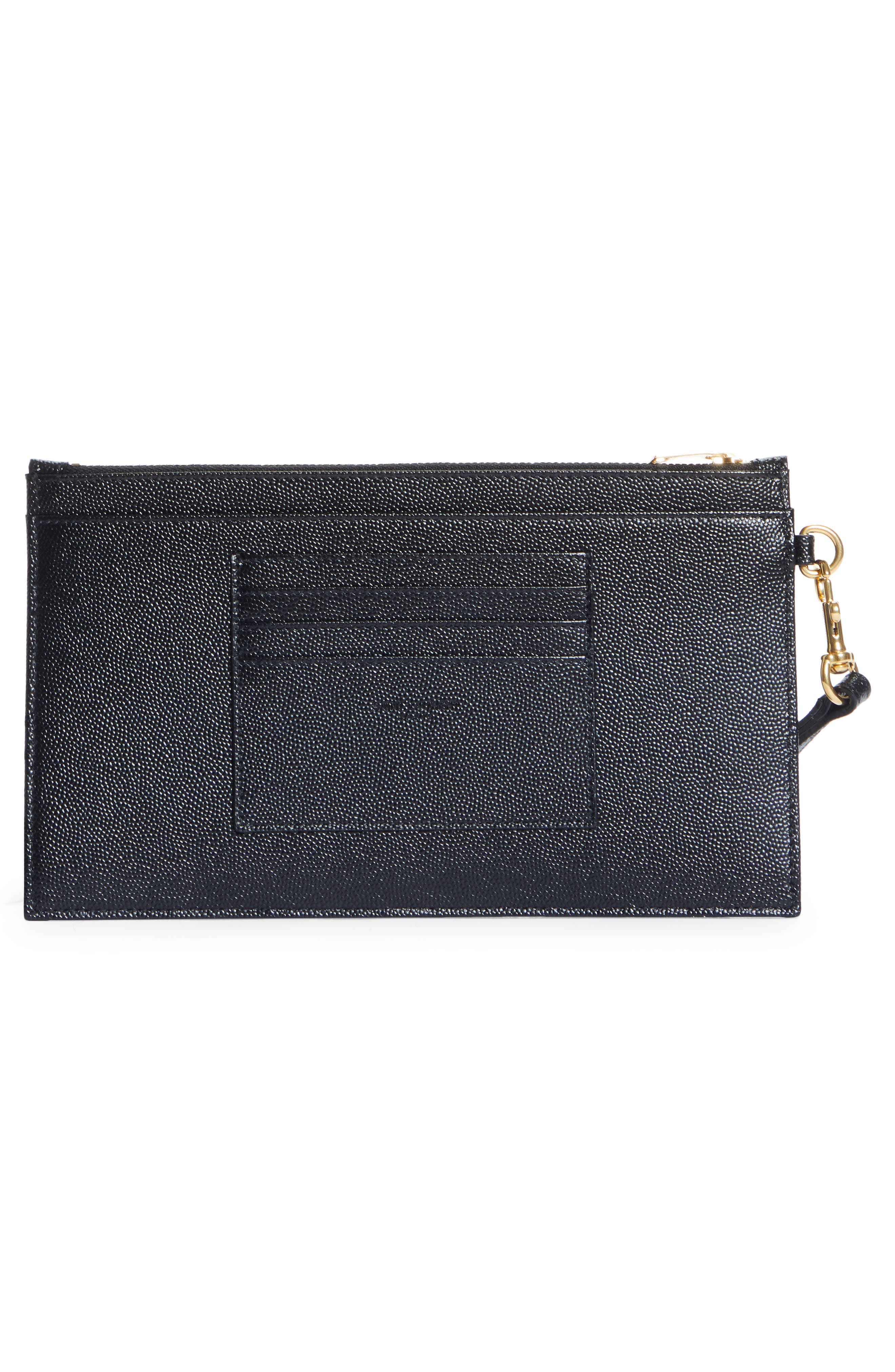 Saint Laurent Monogram Matelassé Leather Pouch, Alternate, color, 