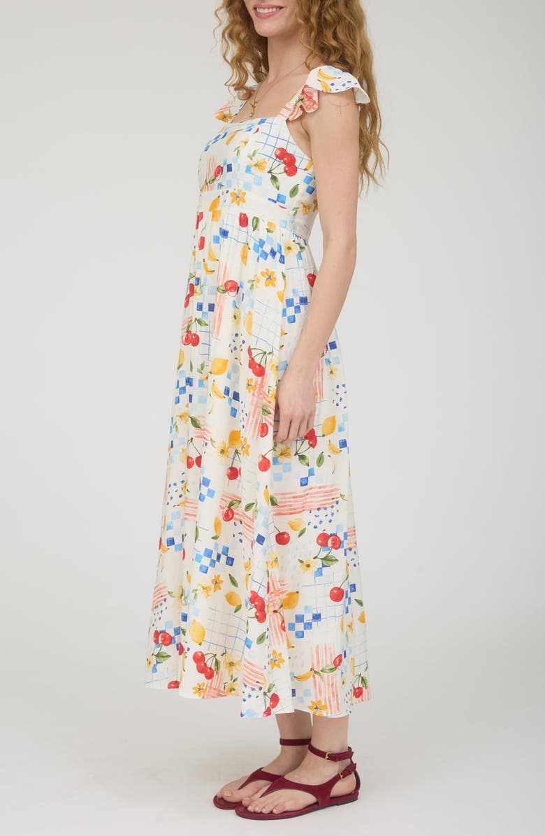 Blu Pepper Fruit Print Midi Dress, Alternate, color,