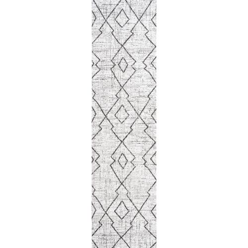 Jonathan Y Carwa Diamond Trellis Indoor/outdoor Area Rug In Ivory/black