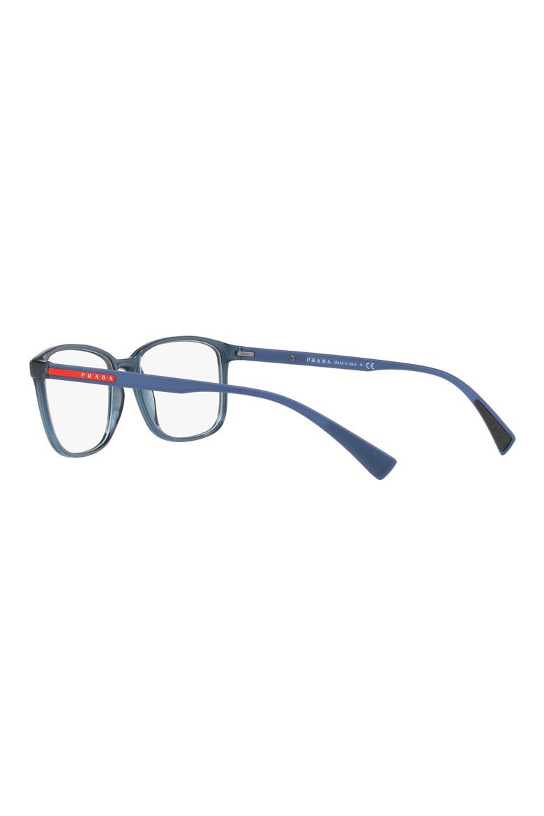 55mm Rectangular Optical Glasses, Alternate, color, TRANSPARENT AZURE