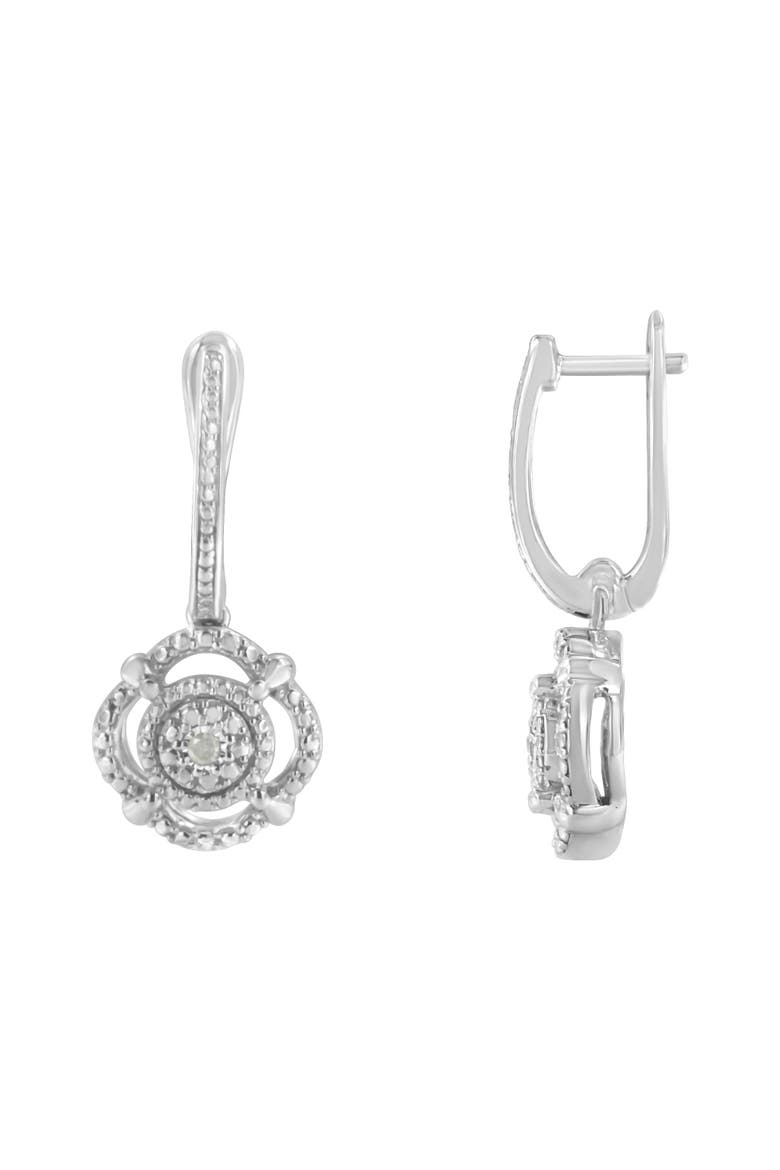 Silver Miracle- Diamond Accent Drop and Dangle Earrings, Alternate, color, White