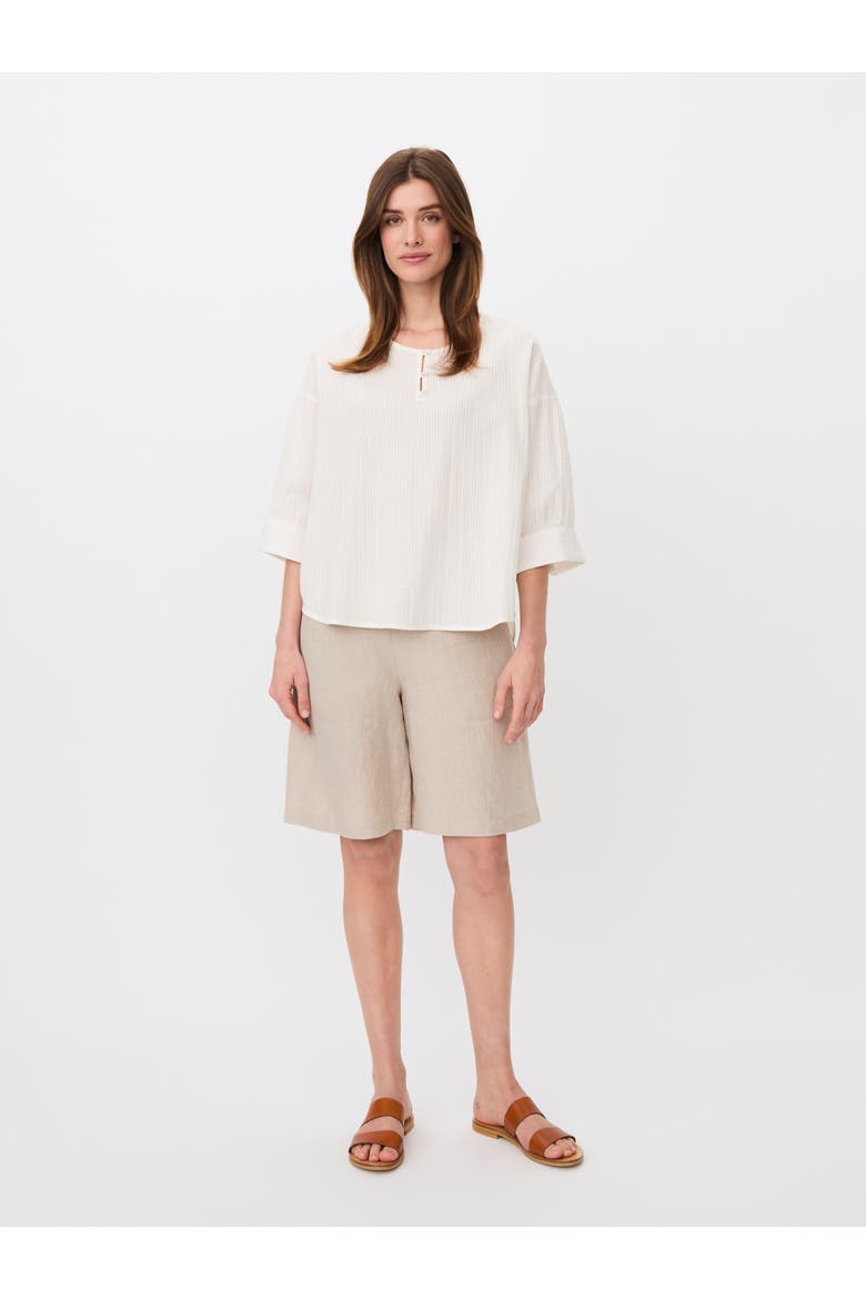 Madyrentha Round Neck Oversized Blouse, Alternate, color, Jet Stream