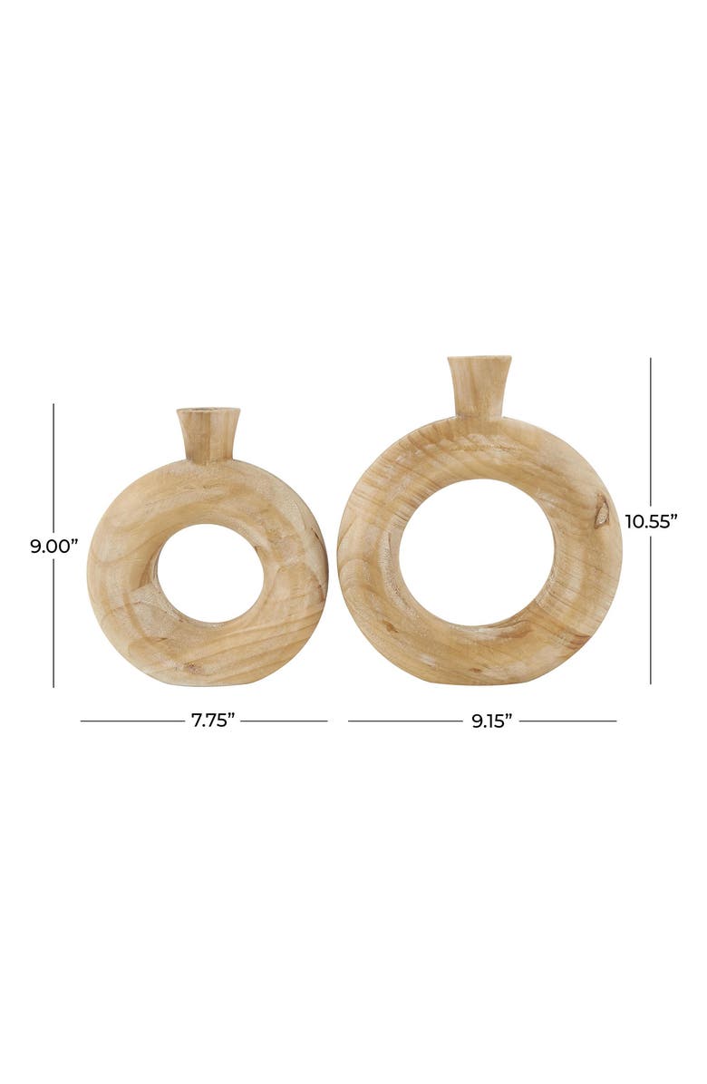 SONOMA SAGE HOME Set of 2 Wood Vases, Alternate, color, Brown