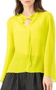 IVONNE Long Sleeve V-Neck Tunic Blouse