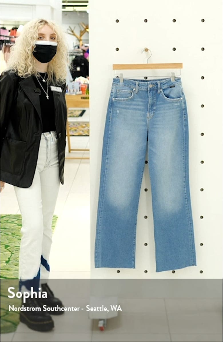 Mavi Victoria High Waist Distressed Raw Hem Wide Leg Jeans, sales video thumbnail