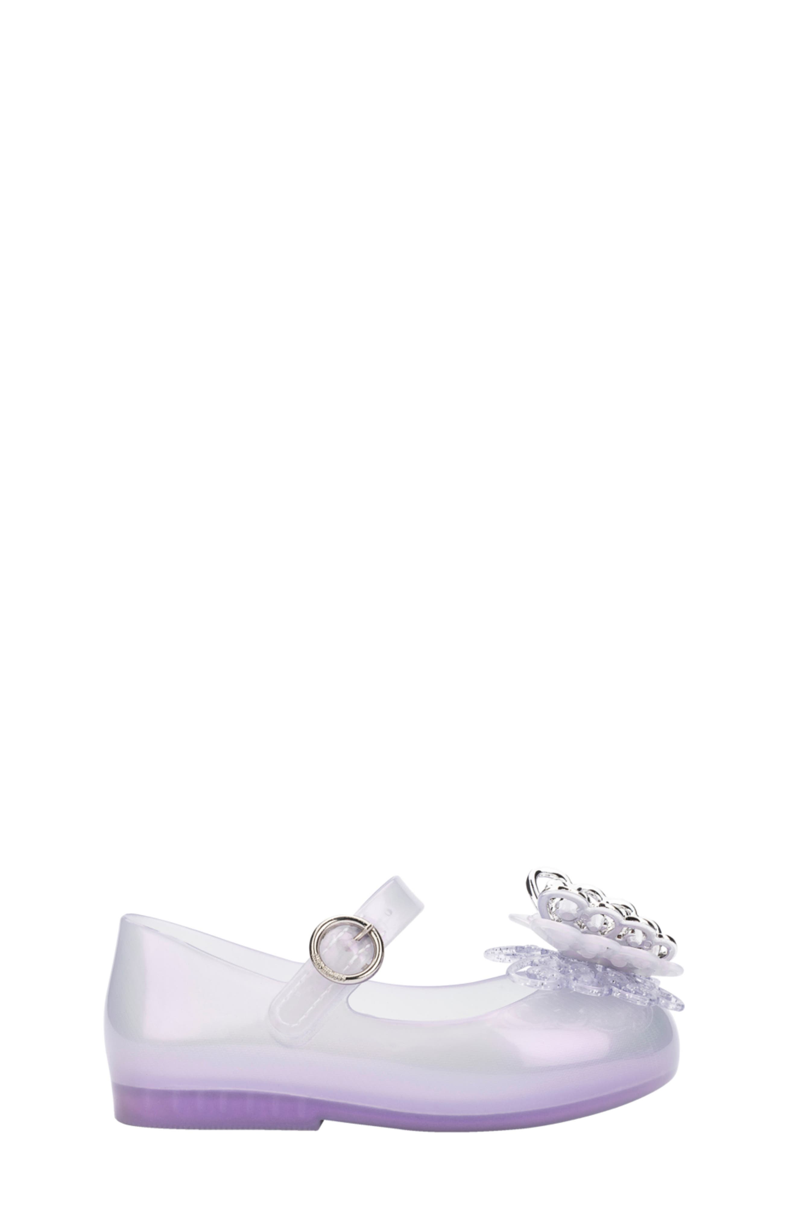 Mini Melissa Kids' Sweet Love Fly Flat, Alternate, color, Pearly Lilac