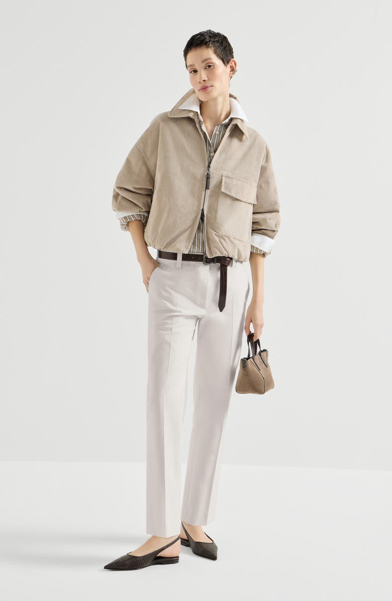 Brunello Cucinelli Cigarette trousers, Alternate, color, Oat