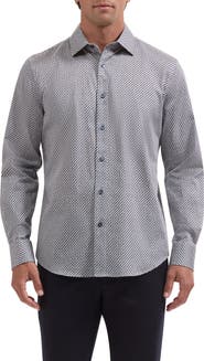 Bugatchi Axel Shaped Printed Long Sleeve Button Up Shirt