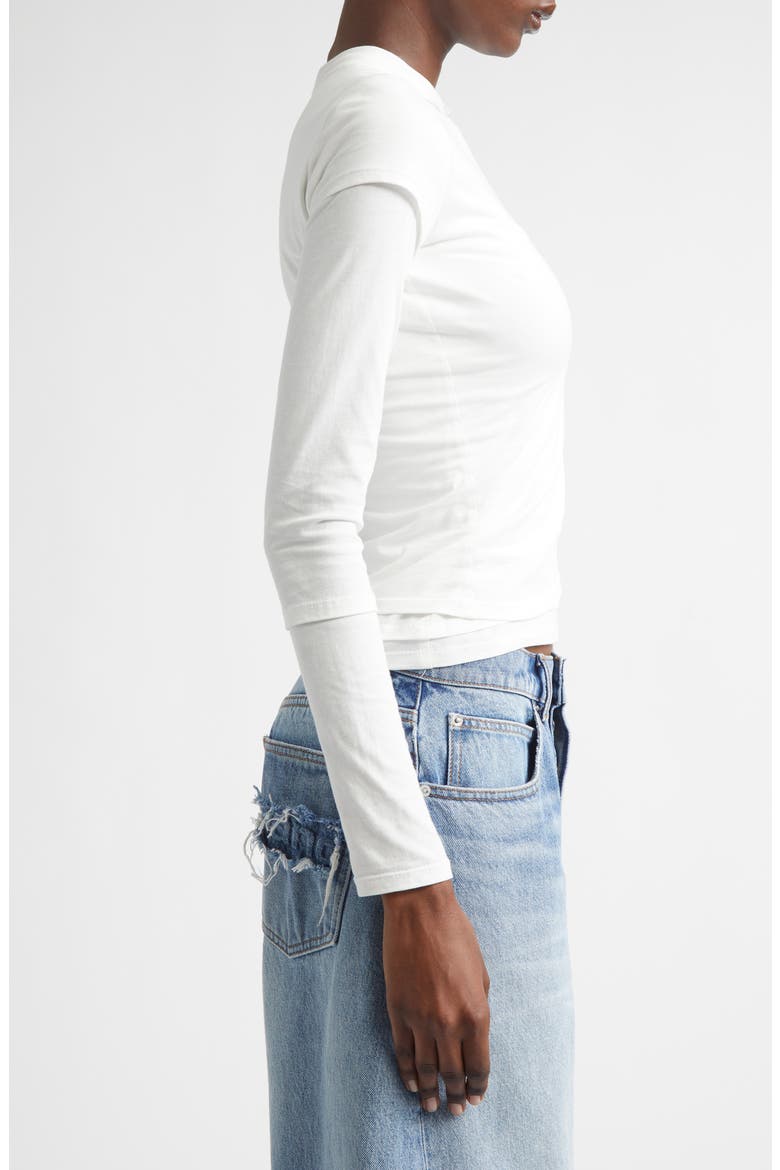Long Sleeve Layered T-Shirt, Alternate, color, WHITE