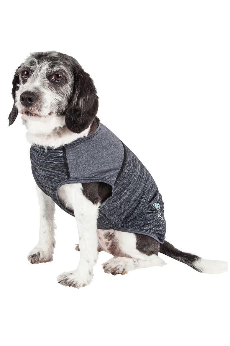 Pet Life® ACTIVE Aero-Pawlse Heathered Tank Top - Large, Alternate, color, BLACK/BLACK