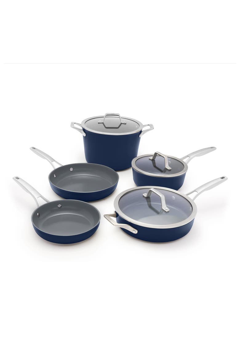 Premier Ceramic Nonstick 8-Piece Cookware Set, Alternate, color, BLUE