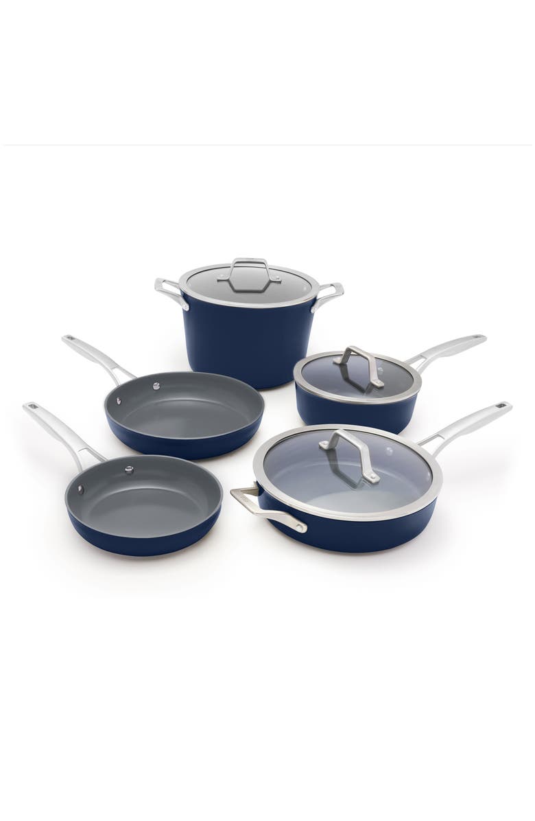 CALPHALON Premier Ceramic Nonstick 8-Piece Cookware Set, Alternate, color, Blue