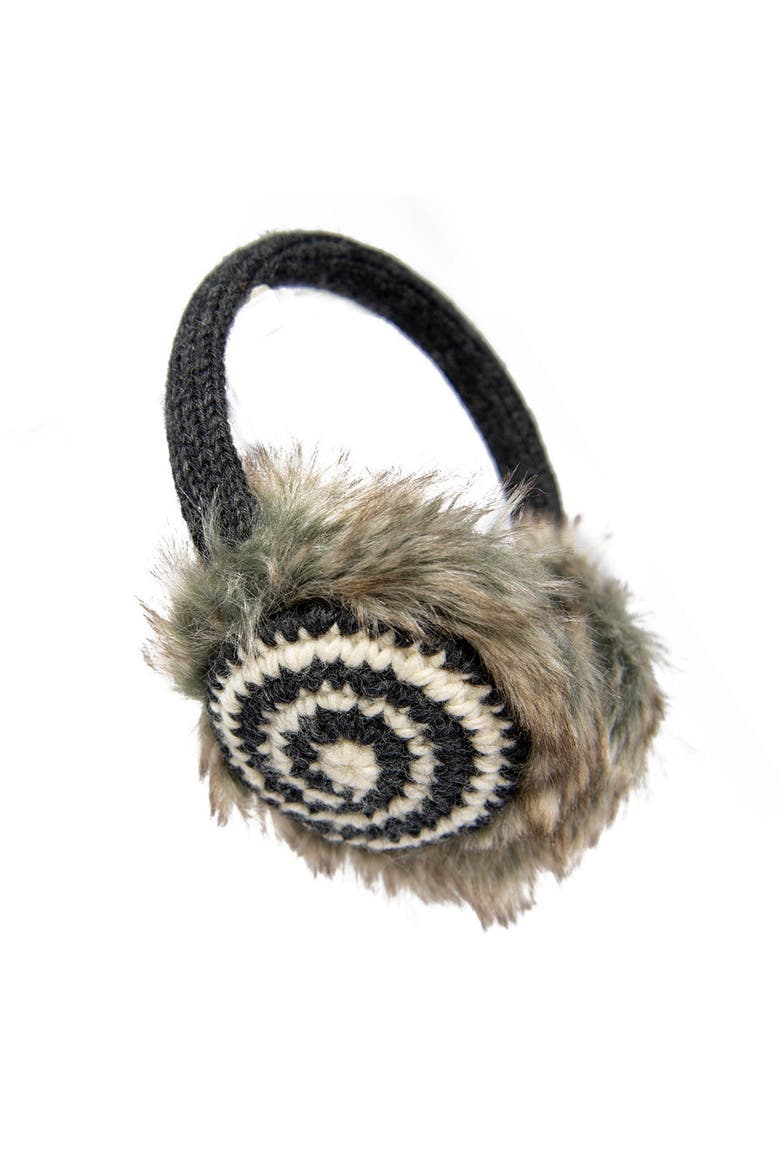 Spiral Earmuffs, Main, color, Charcoal/White
