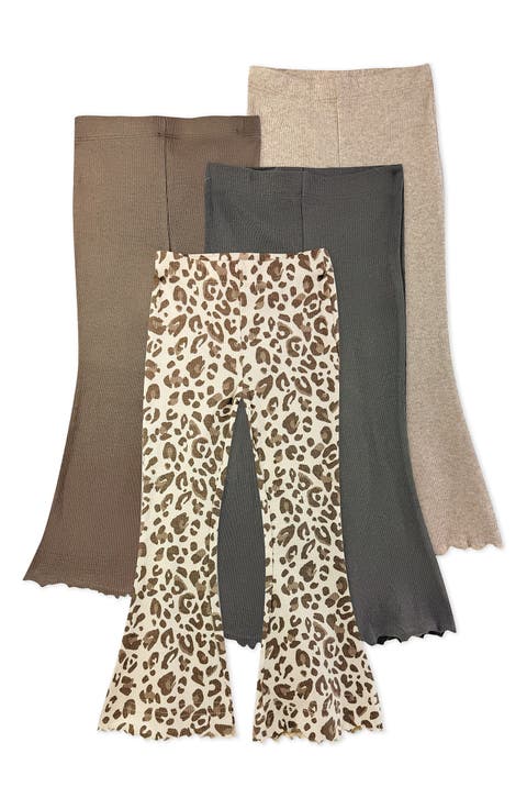 Fiorella Assorted 4-Pack Stretch Organic Cotton Flare Leggings