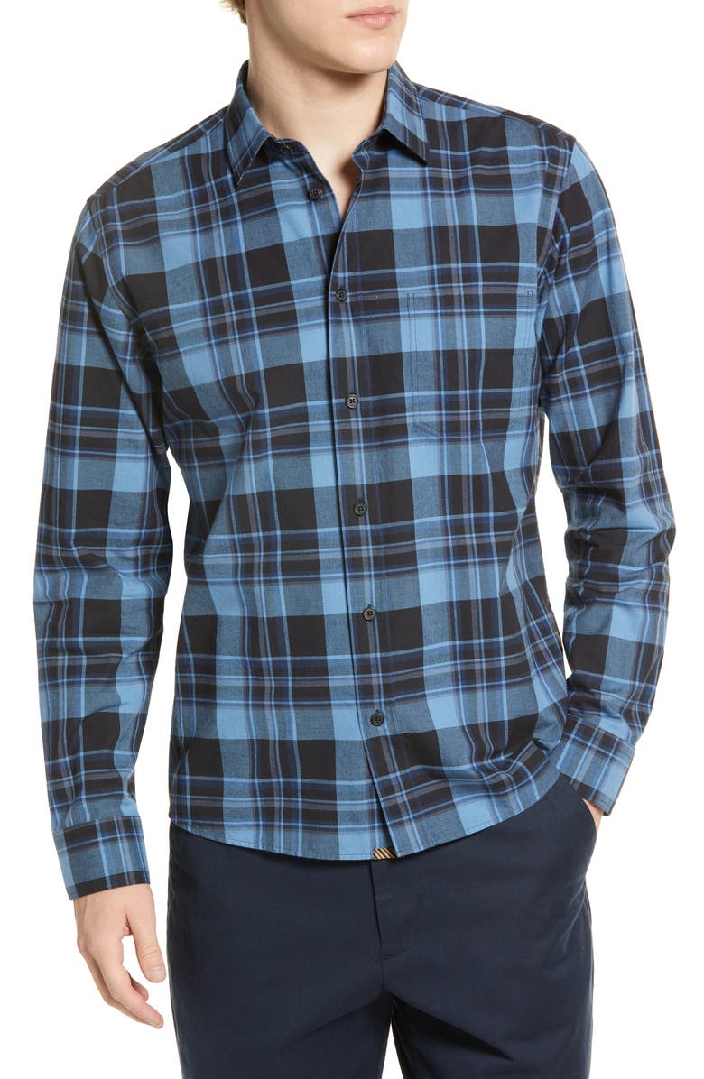 Billy Reid Mens' Tuscumbia Standard Fit Plaid Button-Up Shirt, Main, color,