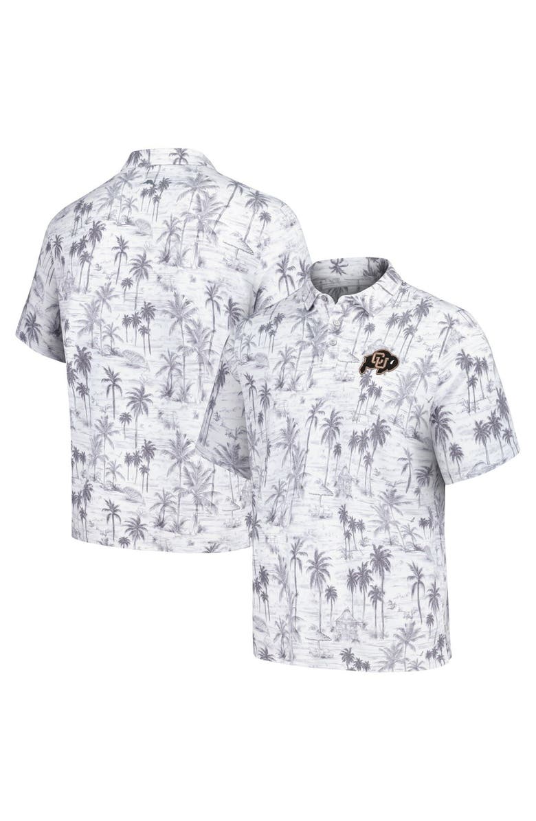 Tommy Bahama Men's Tommy Bahama Gray Colorado Buffaloes Sport Cabana Shores IslandZone Tri-Blend Polo, Main, color, 