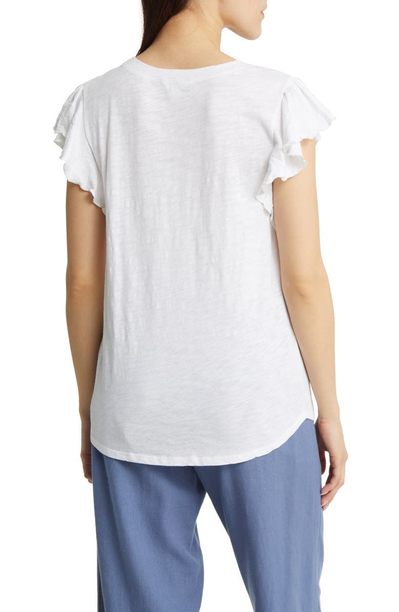 Caslon<sup>®</sup> Flutter Sleeve Slub Top, Alternate, color, 