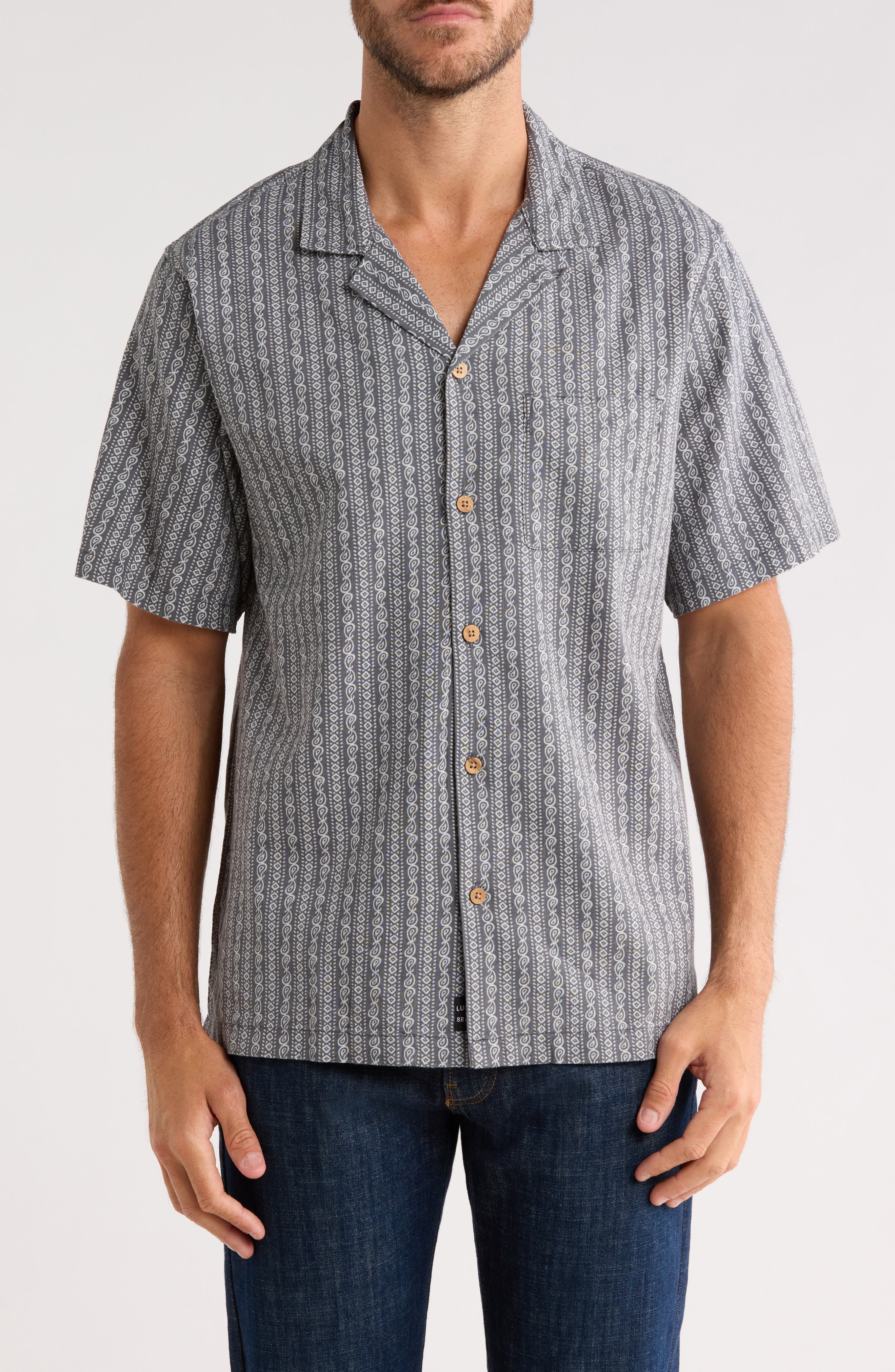 Lucky Brand Paisley Club Camp Shirt