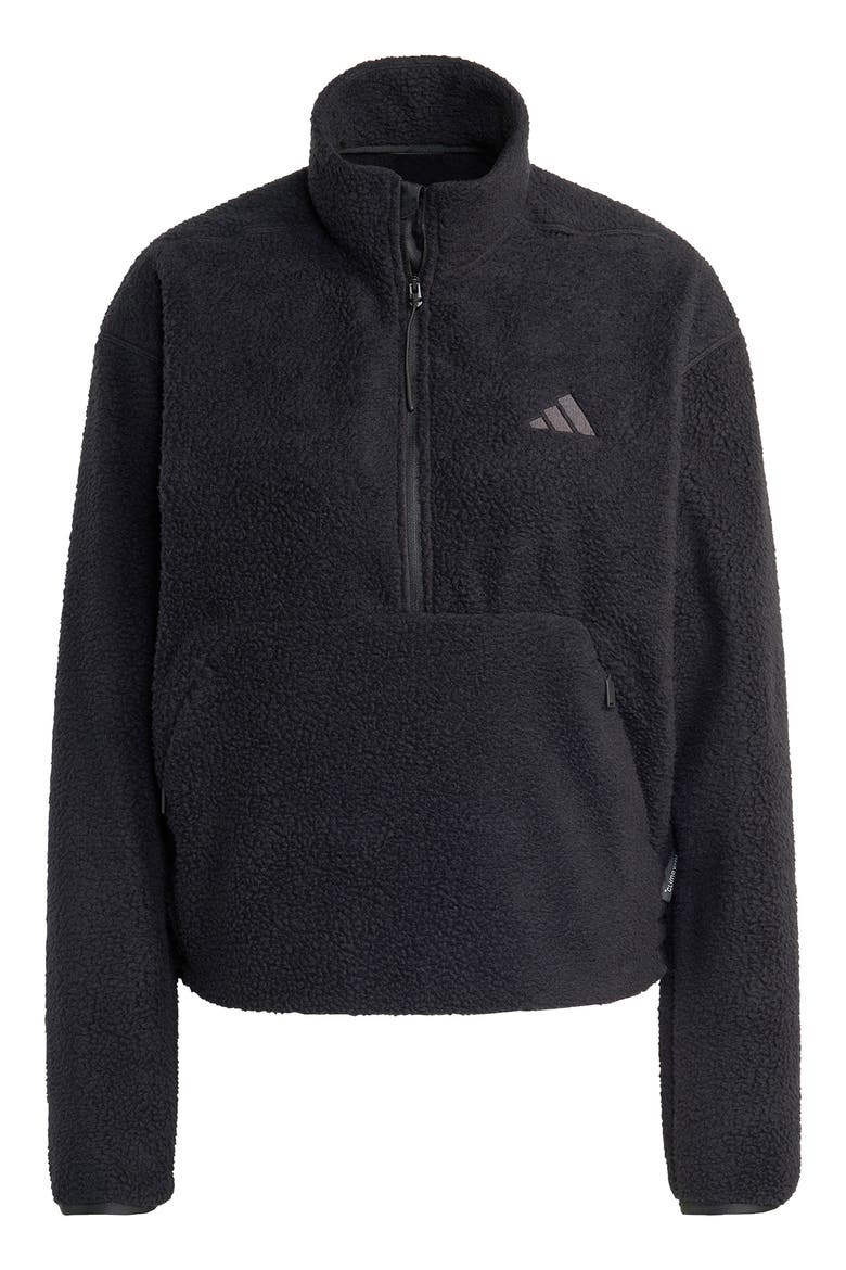 Climawarm High Pile Fleece Half Zip Pullover, Alternate, color, BLACK