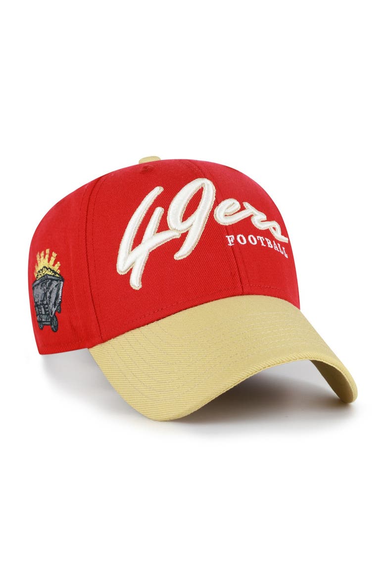 Men's '47  Scarlet San Francisco 49ers Throwback MVP Adjustable Hat, Main, color, Scarlet