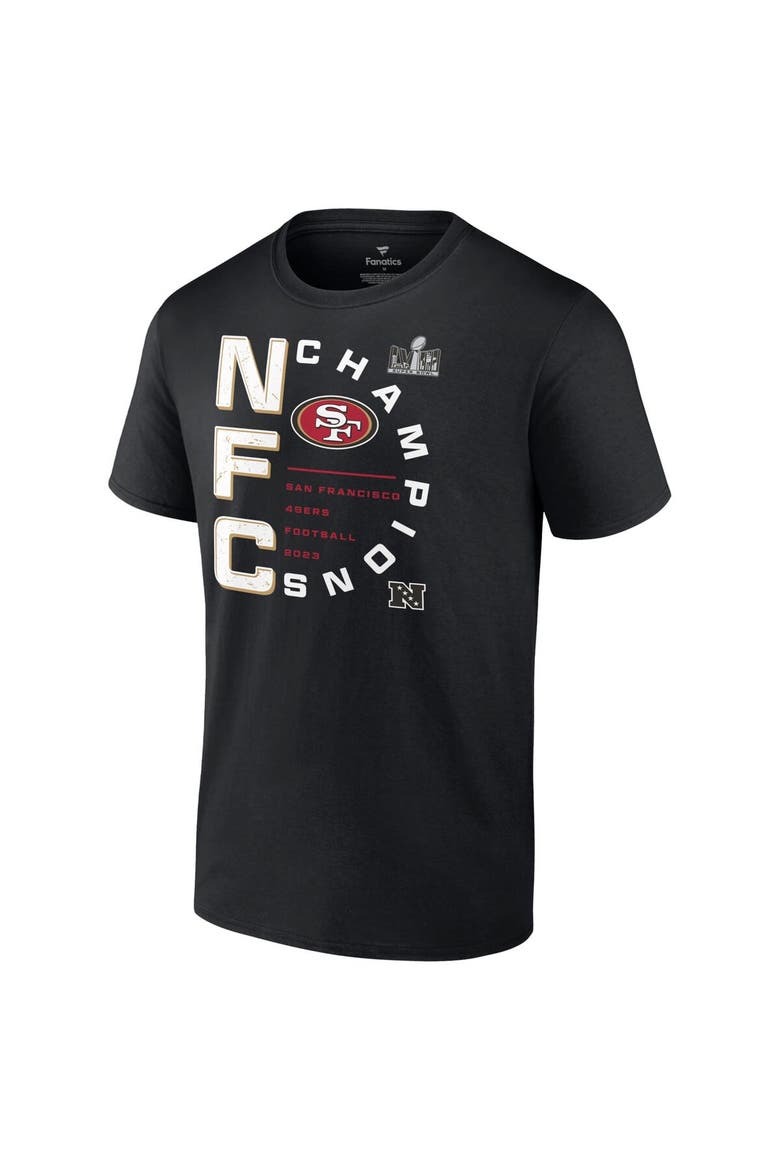 Men's Fanatics Branded Black San Francisco 49ers 2023 NFC Champions Right Side Draw T-Shirt, Alternate, color, Black