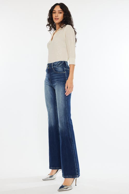 Kancan Michelle High Rise Flare Jeans In Dark Wash