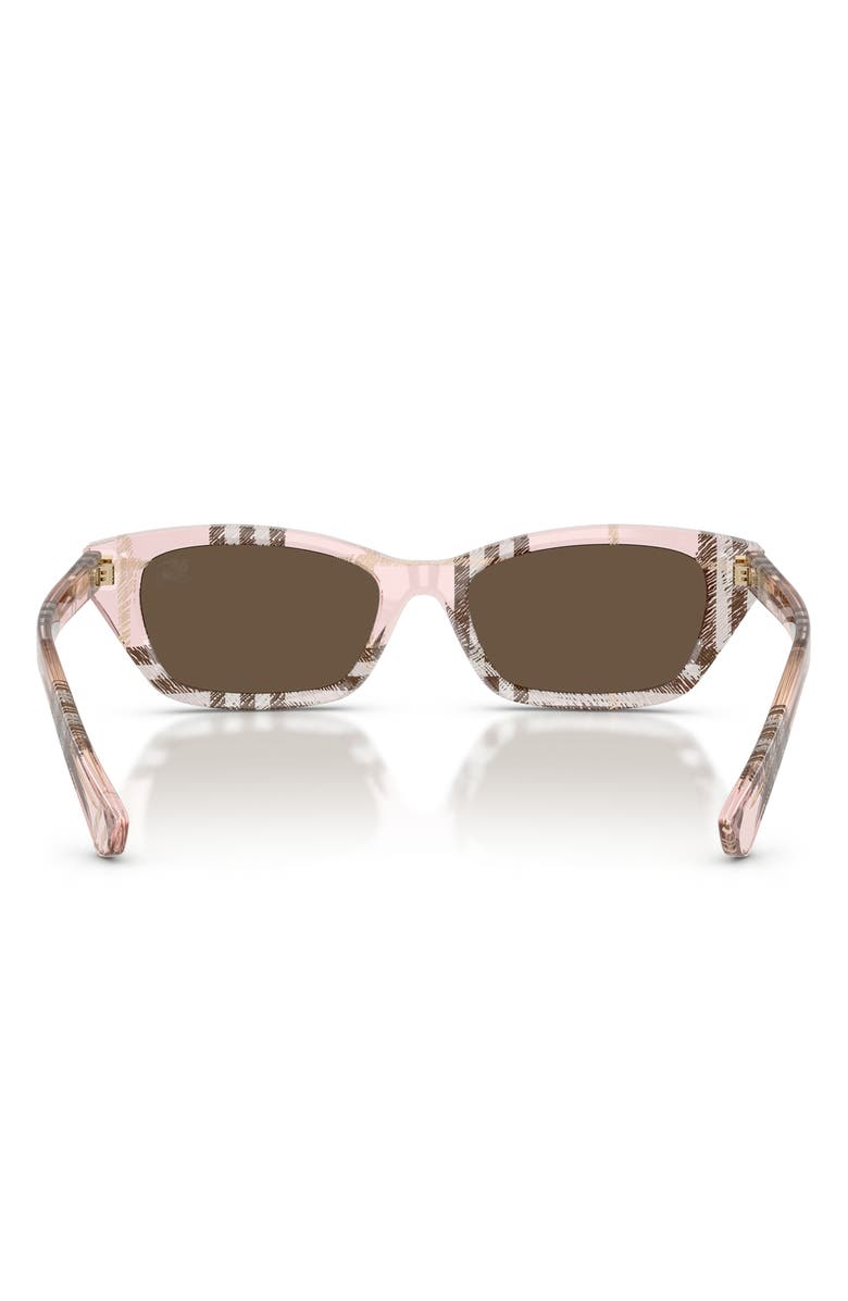 Burberry 52mm Rectangle Sunglasses, Alternate, color, Check Pink / Brown