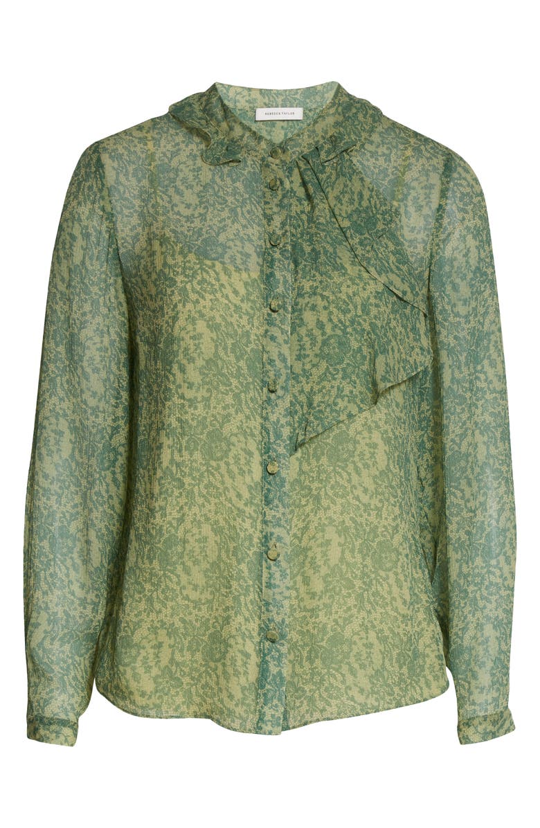 Rebecca Taylor Floral Silk Chiffon Blouse, Alternate, color, 