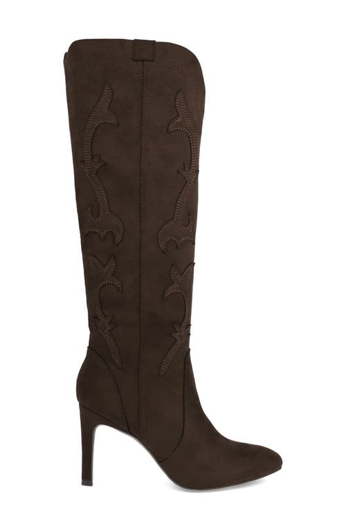 Mia Lilibette Knee High Western Boot In Brown